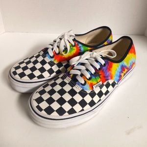 VANS Custom Tie-Dye Checkerboard Authentic Womens Size 9.0 Mens 7.5